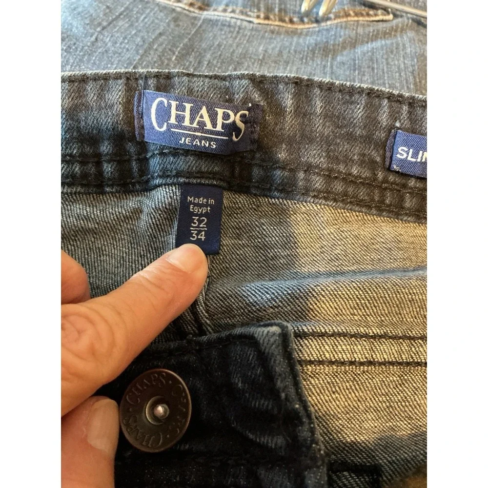 Chaps‎ Jeans Ralph Lauren Men's Slim Straight 32x34 Dark Wash Egypt (31x33)